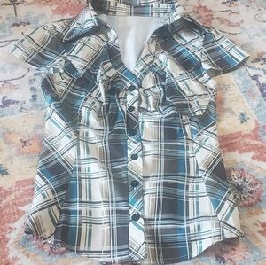 LAST CHANCE FINAL PRICE Plaid Button-Up Top XS